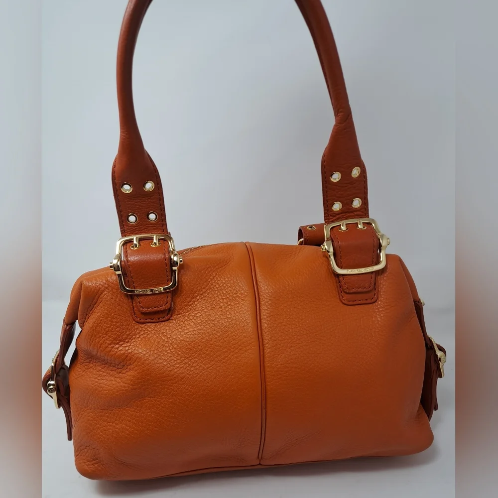Michael Kors Women's Purse Handbag Bag Burnt Orange Leather Gold Hardware - Picture 9 of 16